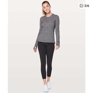 Lululemon Runderful Long Sleeve Rush Jacquard Black White